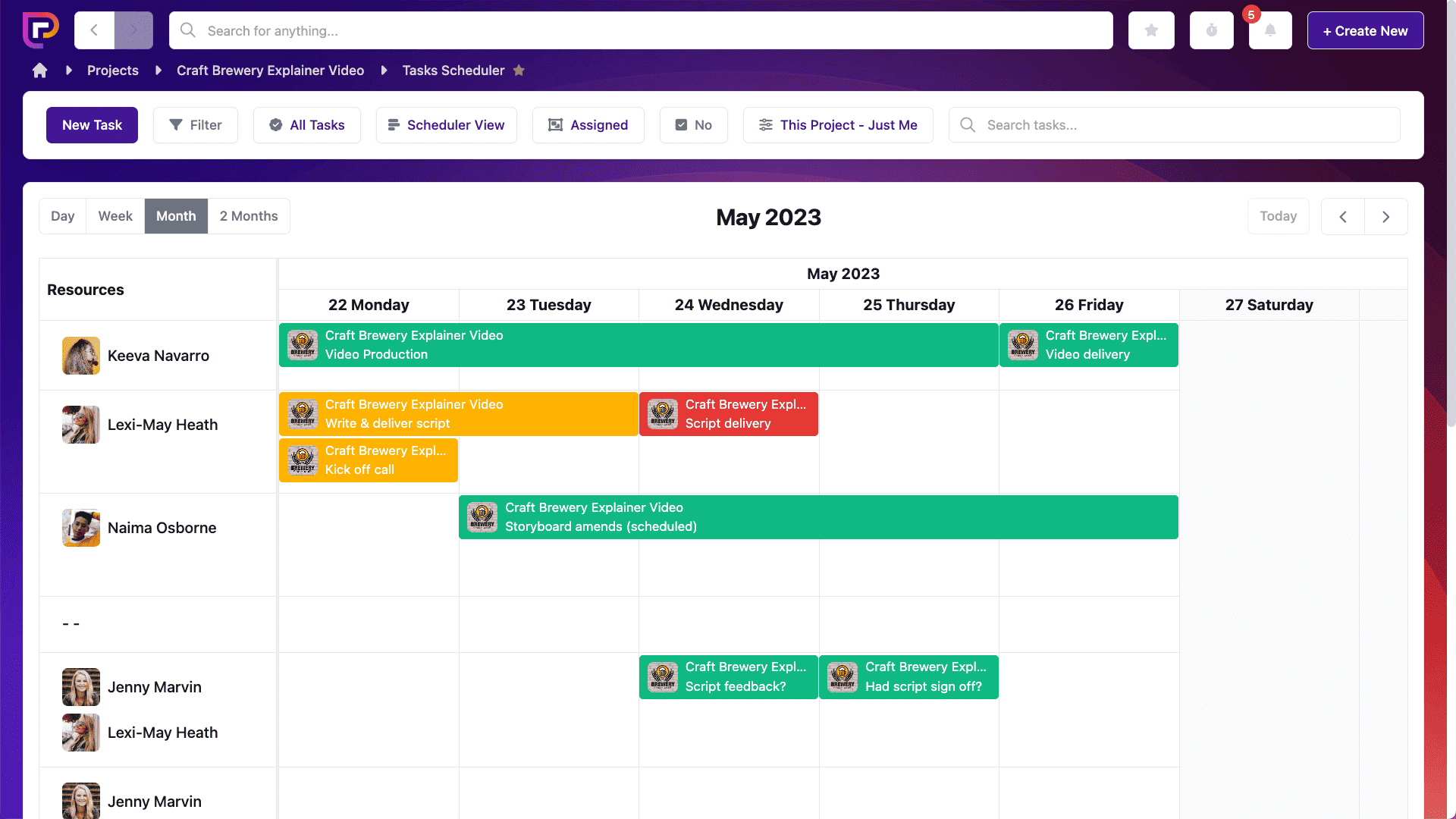 Project.co tasks scheduler